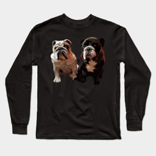 two cute black dogs-vector art Long Sleeve T-Shirt